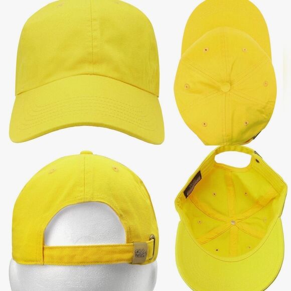 🩵NWOT Yellow Unisex Adjustable Soft Cotton Baseball Hat - Picture 3 of 13